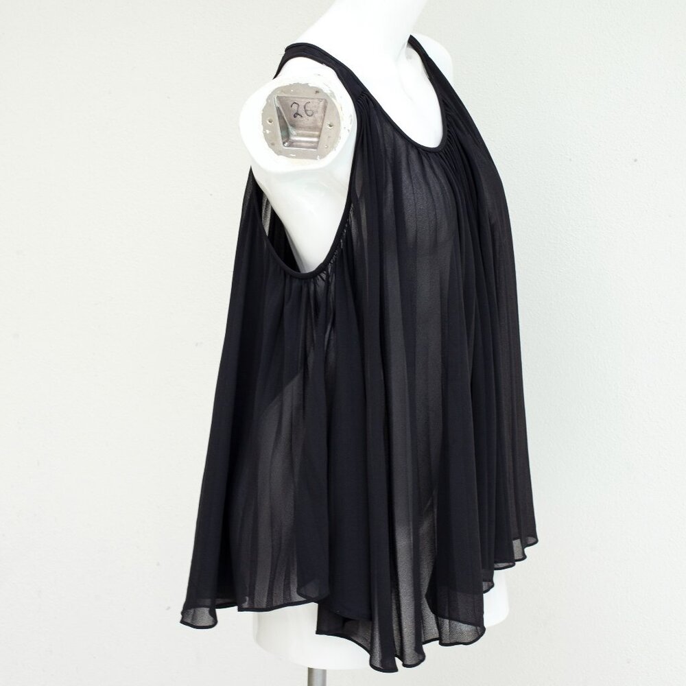 Club Monaco Racer Back Tank Blouse Black Silk Size S